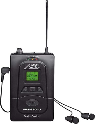 AUDIO 2000'S S6308 UHF Wireless in-Ear Monitor System with 100 Selectable Frequencies, One Wireless Receiver, One Wireless Transmitter, and a PVC Carrying Case in Kuwait