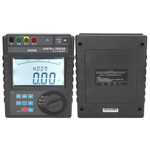 Earthing Resistance Tester with LCD Display for Precise Measurements in Electrical Work. Blue in Kuwait