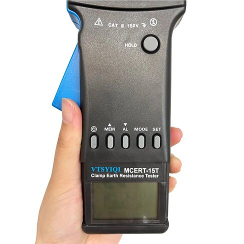 Digital Clamp Ground Resistance Tester Earth Resistance Tester with Current Range 0.000mA~40.0A Data Storage 999 Groups Resistance Measurement Range 0.010Ω~1500Ω Clamp Jaw Size 65mm×32mm in Kuwait