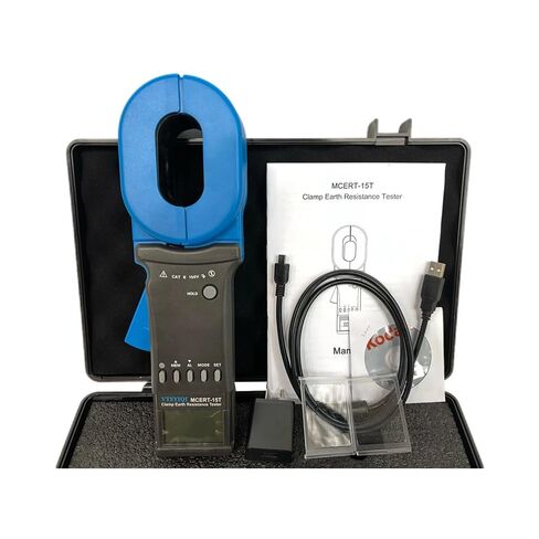 Digital Clamp Ground Resistance Tester Earth Resistance Tester with Current Range 0.000mA~40.0A Data Storage 999 Groups Resistance Measurement Range 0.010Ω~1500Ω Clamp Jaw Size 65mm×32mm in Kuwait
