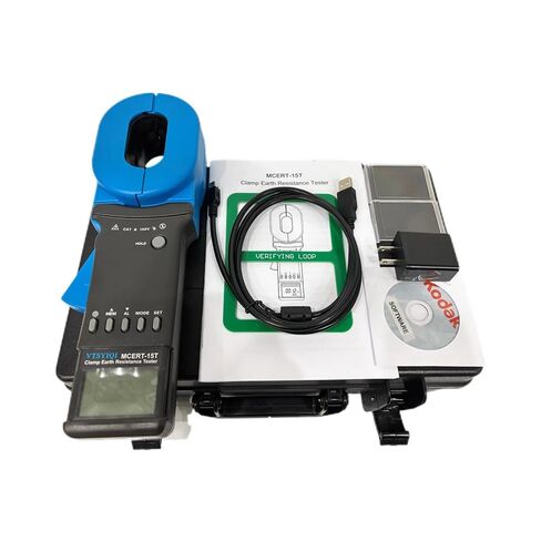 Digital Clamp Ground Resistance Tester Earth Resistance Tester with Current Range 0.000mA~40.0A Data Storage 999 Groups Resistance Measurement Range 0.010Ω~1500Ω Clamp Jaw Size 65mm×32mm in Kuwait