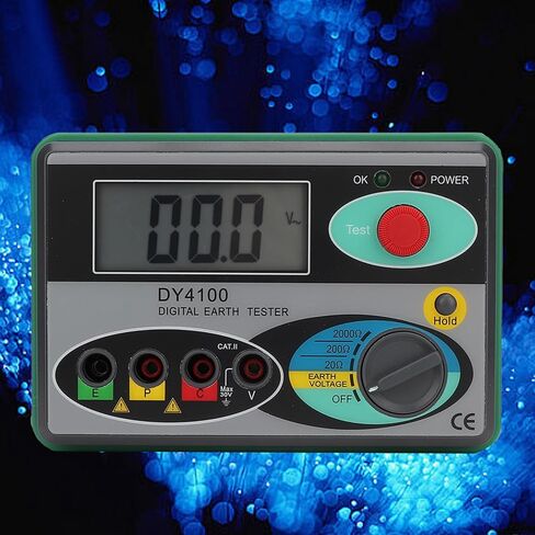 جهاز اختبار مقاومة الأرض الأرضية من VINGVO DY4100، جهاز اختبار شاشة LCD كبير مع هيكل مقاوم للغبار وحماية من الحمل الزائد، لنظام الطاقة (DY4100 العرض الرقمي الرسمي) in Kuwait