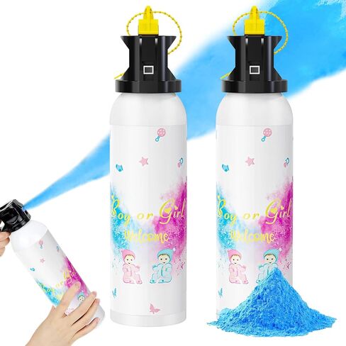 SRG Gender Reveal Fire Extinguisher Color Blaster | 2 Packs Baby Boy Blue Gender Reveal Extinguisher Smoke | Spray for Gender Reveal Decorations & Ideas（Blue） in Kuwait