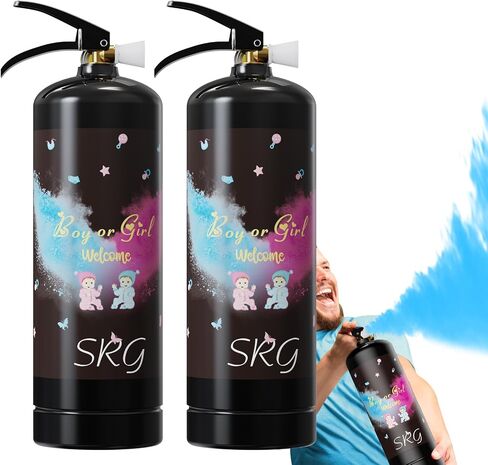 SRG Gender Reveal Fire Extinguisher Color Blaster | 2 Packs Baby Boy Blue Gender Reveal Extinguisher Smoke | Spray for Gender Reveal Decorations & Ideas（Blue） in Saudi Arabia