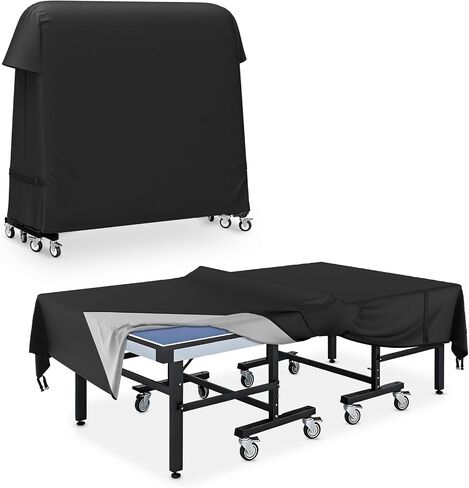 COSHNIBI Ping Pong Table Cover 420D Oxford Fabric,Waterproof Sunproof Indoor & Outdoor Table Tennis Cover,Fit for 9x5 FT Indoor/Outdoor Folding & Flat Tables-Gray in Kuwait