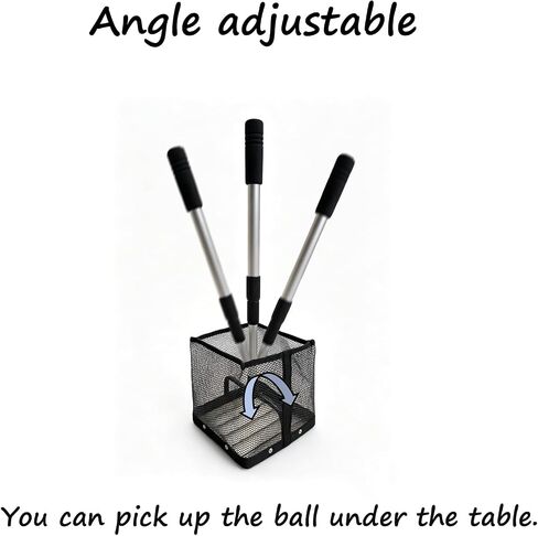 TNZMART Adjustable Ping Pong Ball Picker Upper, Telescoping Aluminum Pole, No Bend Table Tennis Ball Collector, Durable Mesh Basket, Holds 100+ Ping Pong Balls in Kuwait