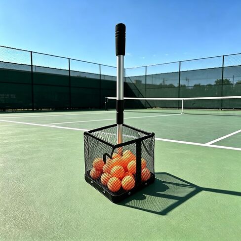 TNZMART Adjustable Ping Pong Ball Picker Upper, Telescoping Aluminum Pole, No Bend Table Tennis Ball Collector, Durable Mesh Basket, Holds 100+ Ping Pong Balls in Kuwait