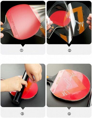2 Pcs Yellow Table Tennis Racket Sticky Film Sheets,Transparent Anti-Static Rubber Protector,Long-Lasting Ping Pong Paddle Rubber Protective Sheet,for17cmx17cm Table Tennis Racquets in Kuwait