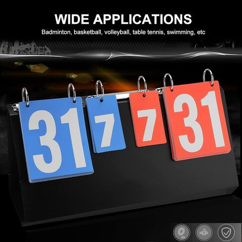 Scoreboard,Tennis Score Keeper for Net,Flip Scoreboard 4-Digit Sports Competition Scoreboard Pages Flipping Sports Competition Scoreboard for Table Tennis, Basketball, Badminton,Volleyball in Kuwait