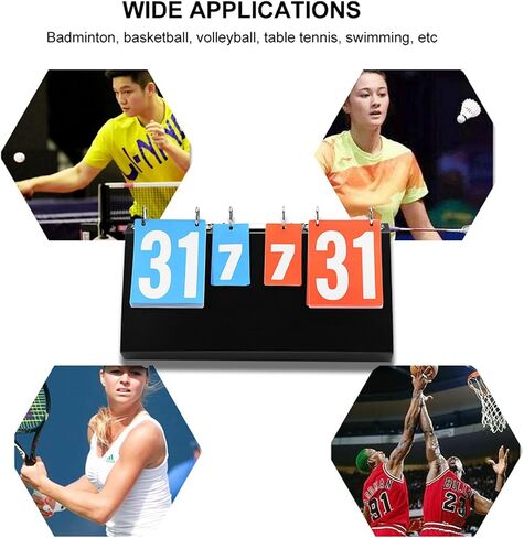 Scoreboard,Tennis Score Keeper for Net,Flip Scoreboard 4-Digit Sports Competition Scoreboard Pages Flipping Sports Competition Scoreboard for Table Tennis, Basketball, Badminton,Volleyball in Kuwait