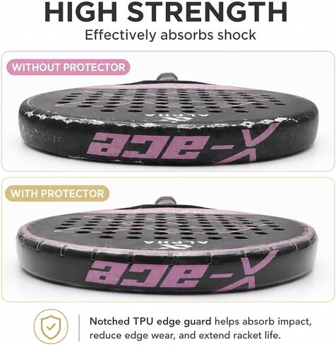 Padel Racket Protector-Pro 30% Extra Length (460mm) - Transparent TPU Edge Guard Tape - Precision 55mm Width for Full Frame Wrap - Pre-Cut Notched Design for Wrinkle-Free Fit - 1 Pack in Kuwait