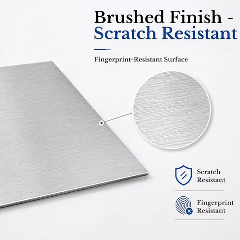 2 Pack 18 Gauge 304 Stainless Steel Sheets, 24″×12″ Stainless Sheet Metal Plates, 1.2mm Thick Brushed Finish for DIY, Kitchen Backsplash, Countertop & Workshop Industrial in Kuwait
