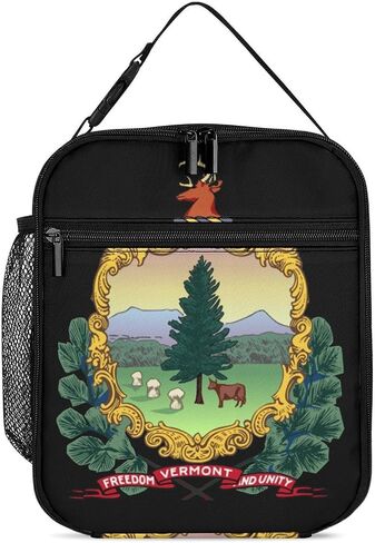 Vermont Flag Lunch Box Insulated Portable Lunch Tote Bag Food Container Bags Work Picnic Travel in Kuwait