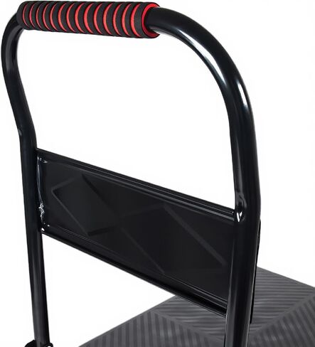 330 lb Folding Platform Truck Cart with 4" Silent TPR Wheels, Heavy Duty Flatbed Push Cart Dolly, Foldable Moving Utility Cart for Warehouse Garage Office Home, Black in Kuwait