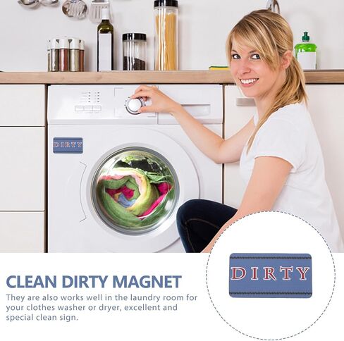 Dishwasher Clean Sign Magnetic Indicator Bright Font Hint and Flip State Transition, PVC Magnet for Kitchen Decor and Home Use, Dishwasher and Toaster Cleaning Status Display in Kuwait