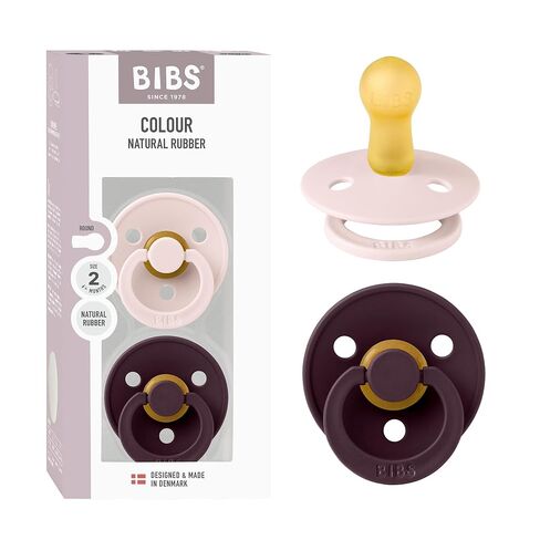 BIBS Colour Soother 2-Pack, BPA Free Dummy Pacifier, Round Natural Rubber Latex, Size 3 (18+ Months), Sage/Hunter Green in Kuwait