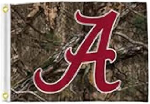 Rico Industries NCAA Alabama Crimson Tide Primary A Logo Camo 12" x 18" Utility Flag - Double Sided - Great for Boat/Golf Cart/Home ect. in Saudi Arabia