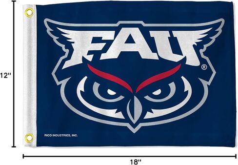 Rico Industries NCAA Florida Atlantic Owls Primary Logo Blue 12" x 18" Utility Flag - Double Sided - Great for Boat/Golf Cart/Home ect. in Kuwait