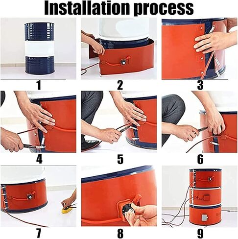 Adjustable Thermostat Oil Drum Heater - 30-150℃ Silicon Band Heater for Pail, Barrel, Water Bucket & Lunch Pail - Efficient Drum Heater for Fast Heating & Safety in Kuwait