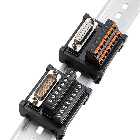 Terminal Block for PLC DB9 Serial Terminal Block - 9-Pin to 15/25/37/44/50/78-Pin Adapter,Male/Female Connector with DIN Rail(EXTB-DF15S-42D) in Kuwait