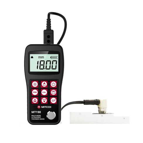 MT190 متعدد الأوضاع من خلال قياس سمك الطلاء بالموجات فوق الصوتية P-E/E-E | صدى نبضي (غير مطلي) 0.65-600 ملم وصدى صدى (مغلف) 3-60 ملم لقياس سمك دقيق in Kuwait