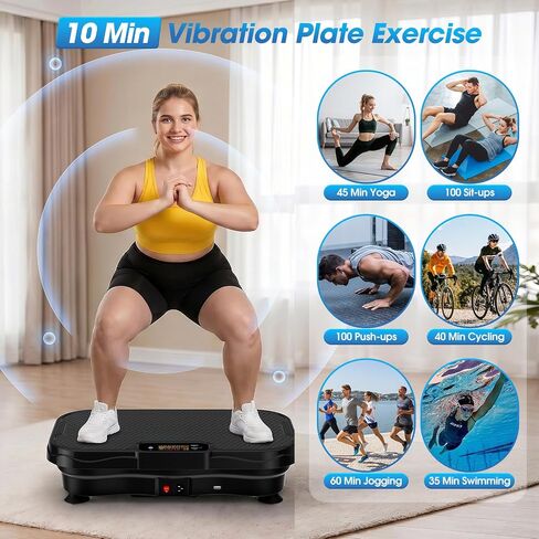 Vibration Plate Exercise Machine, 200 Speed Levels Full Body Workout Bluetooth Vibrating Plate for Lymphatic Drainage Weight Loss Fitness, 450 Lbs Capacity Shake Board for Gym/Home/Office in Kuwait