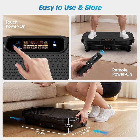 Vibration Plate Exercise Machine, 200 Speed Levels Full Body Workout Bluetooth Vibrating Plate for Lymphatic Drainage Weight Loss Fitness, 450 Lbs Capacity Shake Board for Gym/Home/Office in Kuwait