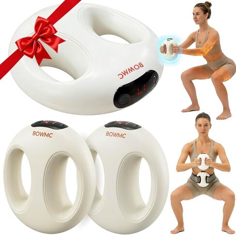 2 Pack Smart Vibration Massager, Fascia Massage Ring with Dual Grip Design, Handheld Portable Muscle Activation & Body Toning Device for Arms, Waist, Abdomen, Legs & Lower Back (White) in Kuwait