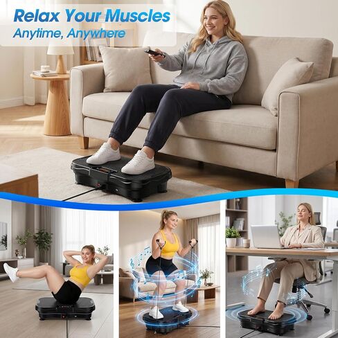 Vibration Plate Exercise Machine, 200 Speed Levels Full Body Workout Bluetooth Vibrating Plate for Lymphatic Drainage Weight Loss Fitness, 450 Lbs Capacity Shake Board for Gym/Home/Office in Kuwait