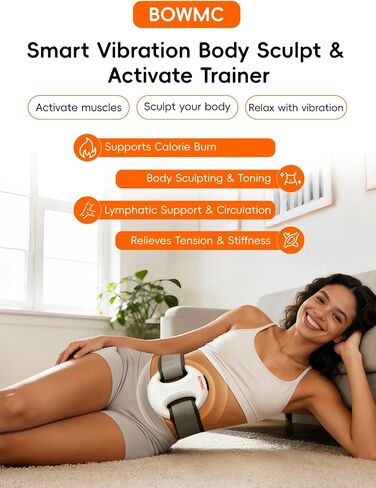 2 Pack Smart Vibration Massager, Fascia Massage Ring with Dual Grip Design, Handheld Portable Muscle Activation & Body Toning Device for Arms, Waist, Abdomen, Legs & Lower Back (White) in Kuwait