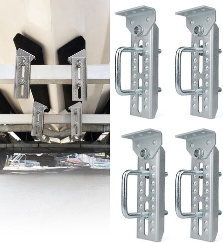 Heavy Duty Boat Trailer Bunk Brackets, 4 PCS 8" Galvanized Swivel Top Bunk Bracket Kit for 1.5" x 3", 2" x 3", 3" x 3" Boat Trailer Crossmember in Kuwait