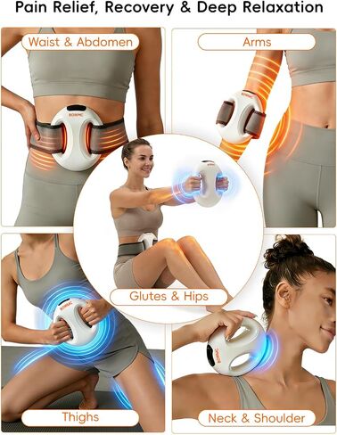 2 Pack Smart Vibration Massager, Fascia Massage Ring with Dual Grip Design, Handheld Portable Muscle Activation & Body Toning Device for Arms, Waist, Abdomen, Legs & Lower Back (White) in Kuwait