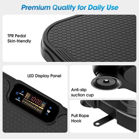 Vibration Plate Exercise Machine, 200 Speed Levels Full Body Workout Bluetooth Vibrating Plate for Lymphatic Drainage Weight Loss Fitness, 450 Lbs Capacity Shake Board for Gym/Home/Office in Kuwait