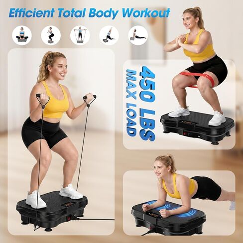 Vibration Plate Exercise Machine, 200 Speed Levels Full Body Workout Bluetooth Vibrating Plate for Lymphatic Drainage Weight Loss Fitness, 450 Lbs Capacity Shake Board for Gym/Home/Office in Kuwait