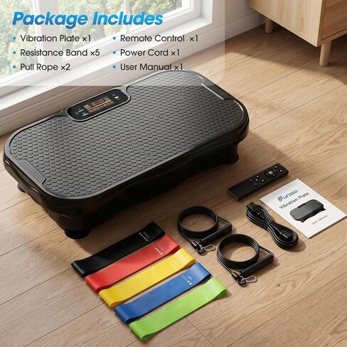 Vibration Plate Exercise Machine, 200 Speed Levels Full Body Workout Bluetooth Vibrating Plate for Lymphatic Drainage Weight Loss Fitness, 450 Lbs Capacity Shake Board for Gym/Home/Office in Kuwait