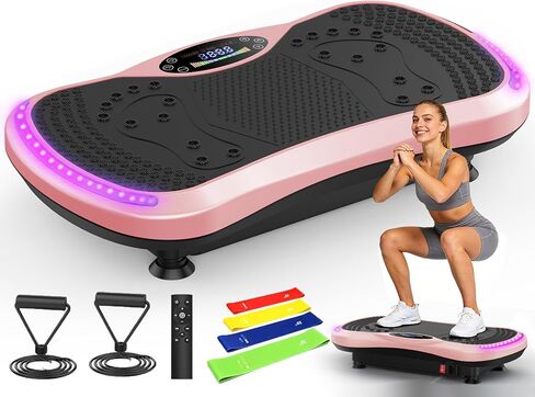 Vibration Plate Exercise Machine for Lymphatic Drainage,400lbs Capacity Vibrating Plate for Weight Loss,200-Levels Vibration Platform for Circulation,Body Shaker for Full Body Workout in Kuwait
