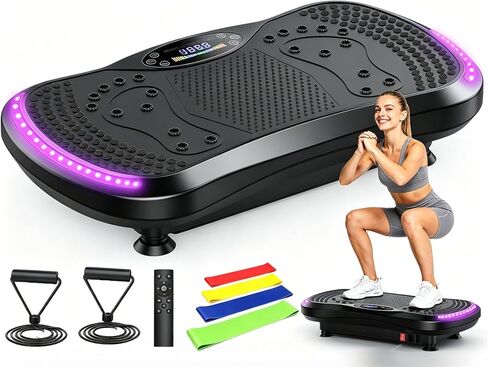 Vibration Plate Exercise Machine for Lymphatic Drainage,400lbs Capacity Vibrating Plate for Weight Loss,200-Levels Vibration Platform for Circulation,Body Shaker for Full Body Workout in Kuwait
