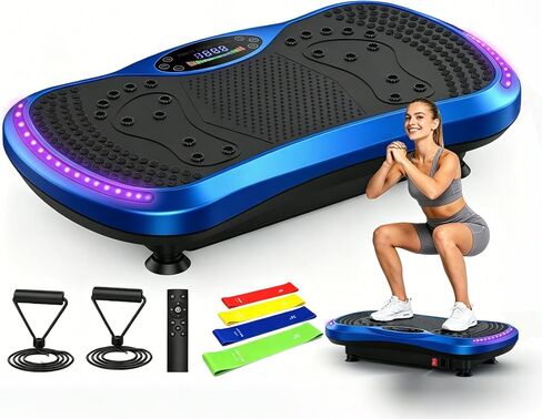 Vibration Plate Exercise Machine for Lymphatic Drainage,400lbs Capacity Vibrating Plate for Weight Loss,200-Levels Vibration Platform for Circulation,Body Shaker for Full Body Workout in Kuwait