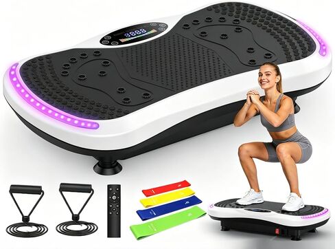 Vibration Plate Exercise Machine for Lymphatic Drainage,400lbs Capacity Vibrating Plate for Weight Loss,200-Levels Vibration Platform for Circulation,Body Shaker for Full Body Workout in Kuwait