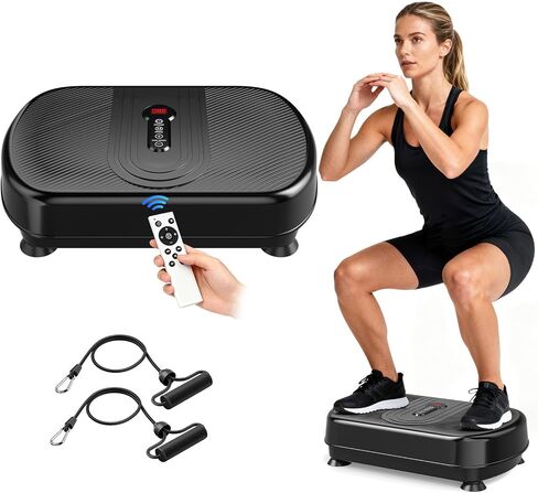 جهاز تمرين لوحة الاهتزاز للتصريف اللمفاوي، معدات تمرين شاكر لكامل الجسم مع بلوتوث وأشرطة مقاومة لتخفيف الوزن وحرق الدهون لصالة الألعاب الرياضية والمكتب المنزلي in Kuwait
