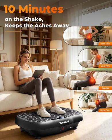 Vibration Plate Exercise Machine, 130 Levels Waver Vibration Plate with Resistance Bands & Bluetooth, Full Body Workout Vibration Plate Machine, Vibration Board for Home Fitness and Exercise in Kuwait