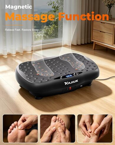 Vibration Plate Exercise Machine, 130 Levels Waver Vibration Plate with Resistance Bands & Bluetooth, Full Body Workout Vibration Plate Machine, Vibration Board for Home Fitness and Exercise in Kuwait