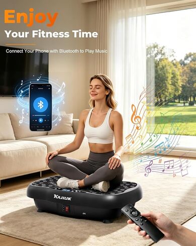 Vibration Plate Exercise Machine, 130 Levels Waver Vibration Plate with Resistance Bands & Bluetooth, Full Body Workout Vibration Plate Machine, Vibration Board for Home Fitness and Exercise in Kuwait