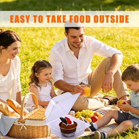100-Pack Clear Plastic Containers, Lightweight Disposable Lidded Food Boxes, Suitable for Burgers, Salads, Sandwiches, Desserts in Kuwait