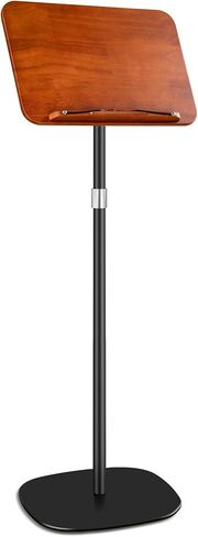 ENO MUSIC Solid Wooden Height Adjustable Music Sheet Stand for Guitar Bass Violin Ukulele Sax Players Stage Performance Music Stand, Floor Reading Stand with Page Clip for Cookbooks, Sheet Music, etc in Kuwait