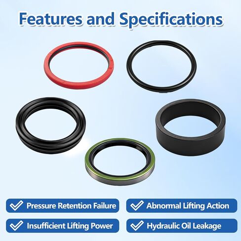 87311845 Bucket Lift Cylinder Hydraulic Seal Kit Replace 9600669 | Fit for Ford New Holland 110TL 7106 7108 7308 Case IH L130 Front End & Farm Loaders in Kuwait