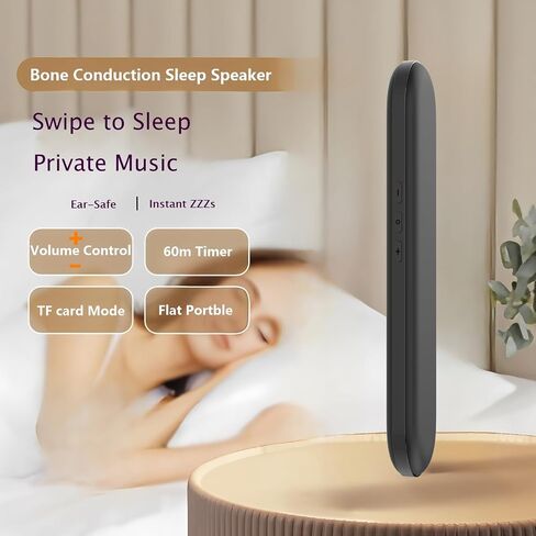 Private Mini Under Pillow Speaker Bluetooth for Sleeping, Portable Bone Conduction Technology with Volume Control/TF Function, Wireless White Noise/Sleep Aid (Black) in Kuwait