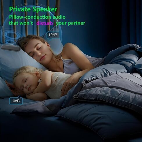 Private Mini Under Pillow Speaker Bluetooth for Sleeping, Portable Bone Conduction Technology with Volume Control/TF Function, Wireless White Noise/Sleep Aid (Black) in Kuwait