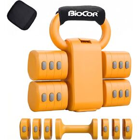Adjustable Dumbbell Set, 4 in 1 Free Weights for Women with Fast Adjustment, Each 2.2/3.3/4.4/5.5lb Hand Weights, Compatible with Kettlebells for Home Gym Exercise & Fitness in Kuwait