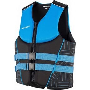 AKONA Men's Neoprene Life Jacket, US Coast Guard Approved, Rated for 90+ Pounds in Kuwait